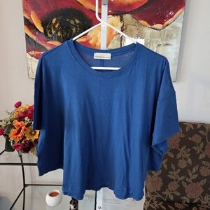 Zenana Vibrant Classoc Blue Short Sleeve Top